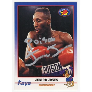 Junior Jones Signed 1991 Kayo Boxing Trading Card #231 w/Poison