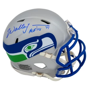 Walter Jones Signed Seattle Seahawks 90's Style Throwback Riddell Speed Mini Helmet w/HOF'14