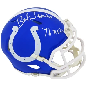 Bert Jones Signed Colts Blue FLASH Riddell Mini Helmet w/76 MVP