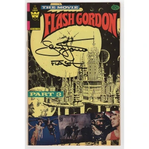 Sam J. Jones Signed Flash Gordon 1980 Whitman #33 The Movie Full Story Part 3 Comic Book w/Flash
