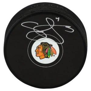 Seth Jones Signed Chicago Blackhawks Logo Hockey Puck - (Fanatics)
