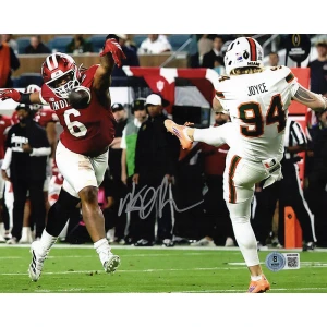 Mikail Kamara Signed Indiana Hoosiers Championship Game Blocked Punt 8x10 Photo - (Beckett)