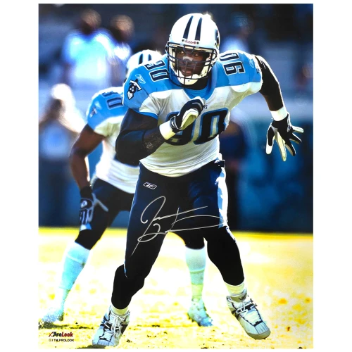 Jevon Kearse Signed Tennessee Titans White Jersey Action 16x20 Photo