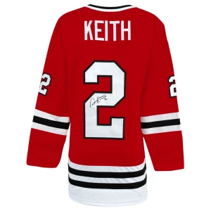 Duncan Keith Signed Red Custom Long Sleeve Hockey Jersey