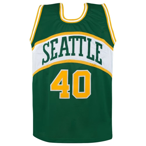 Shawn Kemp Signed Green T/B Custom Basketball Jersey - Image 3