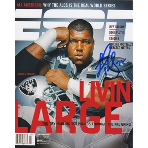 Lincoln Kennedy Signed Raiders ESPN Magazine Cover 8x10 Photo