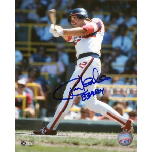 Ron Kittle Signed Chicago White Sox Swinging Action 8x10 Photo w/83 AL ROY