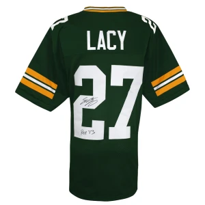 Eddie Lacy Signed Green Custom Football Jersey w/ROY'13