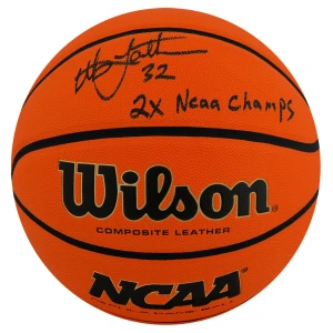 Christian Laettner Signed Wilson NCAA Game Rep Full Size Basketball w/2x NCAA Champs