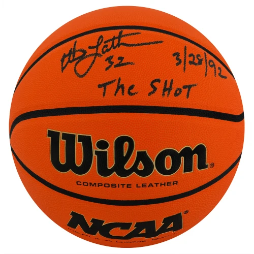 Christian Laettner Signed Wilson NCAA Game Rep Full Size Basketball w/The Shot 3-28-92