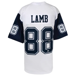 Ceedee Lamb Signed White Custom Football Jersey - (JSA)