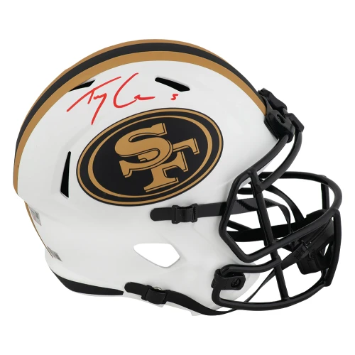 Trey Lance Signed San Francisco 49ers LUNAR Eclipse Riddell Full Size Speed Replica Helmet - (Fanatics)