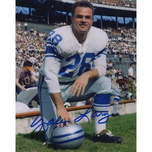 Yale Lary Signed Lions Kneel Pose 8x10 Photo