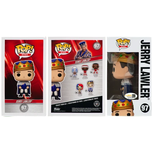 Jerry Lawler Signed 'Jerry Lawler' WWE Funko Pop Doll #97 w/King - Image 2
