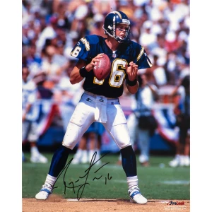 Ryan Leaf Signed Chargers Dropback Action 16x20 Photo