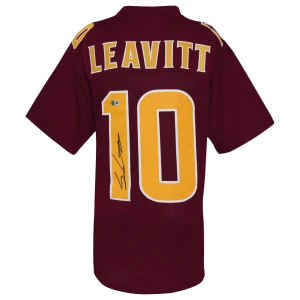 Sam Leavitt Signed Red Custom College Football Jersey - (Beckett)