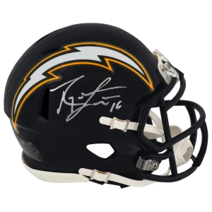 Ryan Leaf Signed Chargers Throwback Navy Riddell Speed Mini Helmet