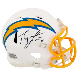 Ryan Leaf Signed Chargers White Riddell Speed Mini Helmet