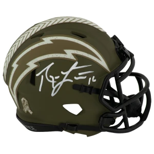 Ryan Leaf Signed Chargers SALUTE Riddell Speed Mini Helmet