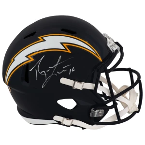 Ryan Leaf Signed Chargers Throwback Navy Riddell Full Size Speed Replica Helmet