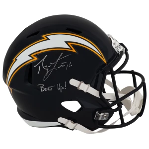 Ryan Leaf Signed Chargers T/B Navy Riddell Full Size Speed Replica Helmet w/Bolt Up