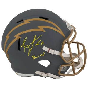 Ryan Leaf Signed Chargers SLATE Riddell Full Size Speed Replica Helmet w/Bolt Up