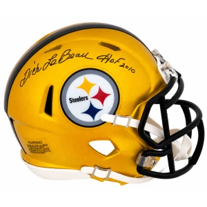 Dick LeBeau Signed Pittsburgh Steelers FLASH Riddell Speed Mini Helmet w/HOF 2010