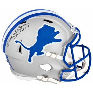 Dick LeBeau Signed Detroit Lions Throwback Riddell Full Size Speed Replica Helmet w/HOF 2010