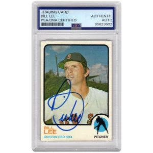 Bill Lee Signed Red Sox Baseball Trading Card (Various) - (PSA Encapsulated)