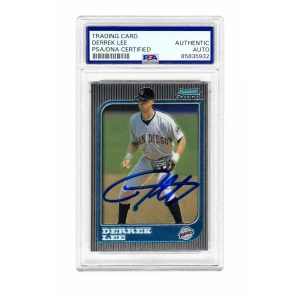 Derrek Lee Signed Padres 1997 Bowman Chrome Baseball Card #200 - (PSA Encapsulated)