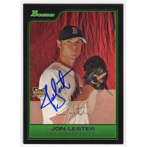 Jon Lester Signed Boston Red Sox 2006 Bowman Draft Rookie Baseball Card #BDP22