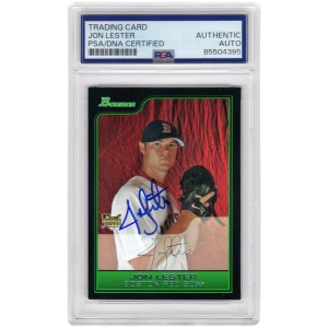 Jon Lester Signed Boston Red Sox 2006 Bowman Draft Rookie Baseball Card #BDP22 - (PSA Encapsulated)