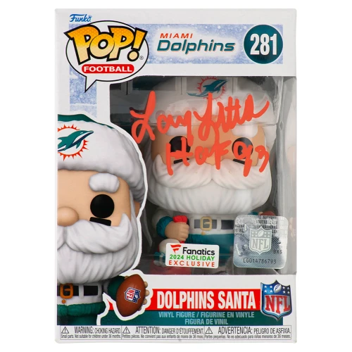 Larry Little Signed Miami Dolphins 'SANTA' Funko Pop Doll #281 w/HOF'93