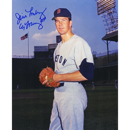 Jim Lonborg Signed Red Sox Pose 8x10 Photo w/Cy Young 67