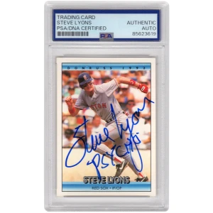 Steve Lyons Signed Red Sox Baseball Trading Card (Various) - (PSA Encapsulated)