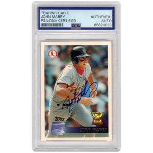 John Mabry Signed Cardinals Baseball Trading Card (Various) - (PSA Encapsulated)