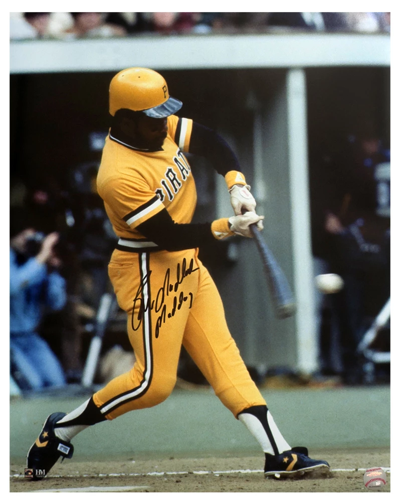 Bill Madlock Signed Pittsburgh Pirates Action 16x20 Photo w/Mad Dog (In Black)