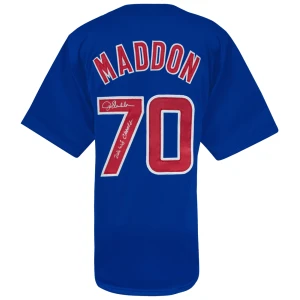 Joe Maddon Signed Blue Custom Baseball Jersey w/2016 WS Champs