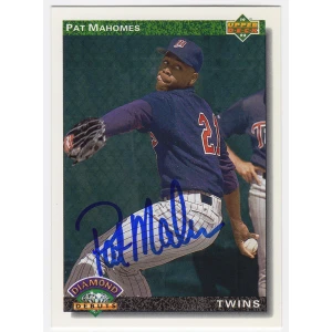 Pat (Patrick) Mahomes Sr. Signed Minnesota Twins 1992 Upper Deck Rookie Baseball Card #776