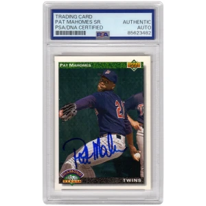 Pat (Patrick) Mahomes Sr. Signed Twins 1992 Upper Deck Rookie Baseball Card #776 - (PSA Encapsulated)