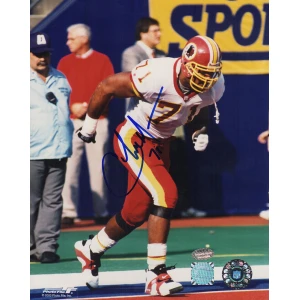 Charles Mann Signed Washington Football Team White Jersey 8x10 Photo