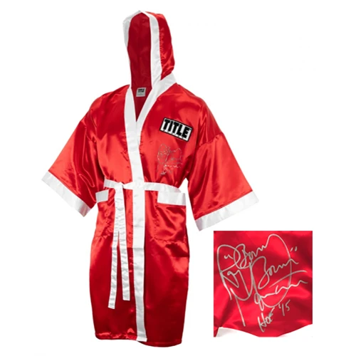 Ray Mancini Signed Title Red & White Boxing Robe w/Boom Boom, HOF'15 - Image 2