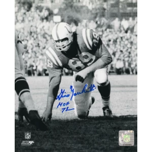 Gino Marchetti Signed Colts Stance B&W 8x10 Photo w/HOF'72