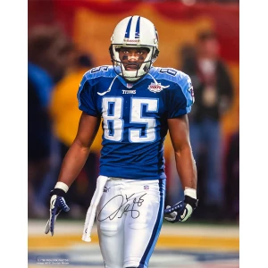 Derrick Mason Signed Tennessee Titans Action 16x20 Photo