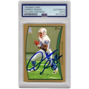 Derrick Mason Signed Houston Oilers 1998 Topps Football Trading Card #102 - (PSA Encapsulated)