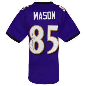 Derrick Mason Signed Purple Custom Football Jersey