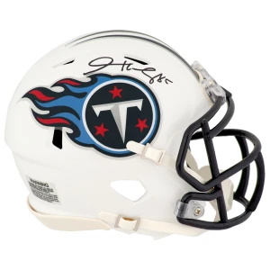 Derrick Mason Signed Tennessee Titans White Riddell Speed Mini Helmet