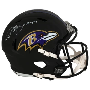Derrick Mason Signed Baltimore Ravens Riddell Full Size Speed Replica Helmet w/12,061 Yards