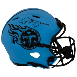 Derrick Mason Signed Tennessee Titans RAVE Riddell Full Size Speed Replica Helmet w/2x Pro Bowl