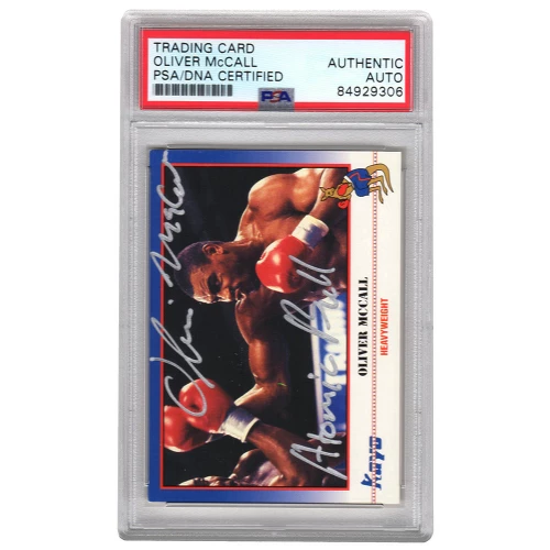 Oliver McCall Signed 1991 Kayo Boxing Trading Card #182 w/Atomic Bull - (PSA Encapsulated)